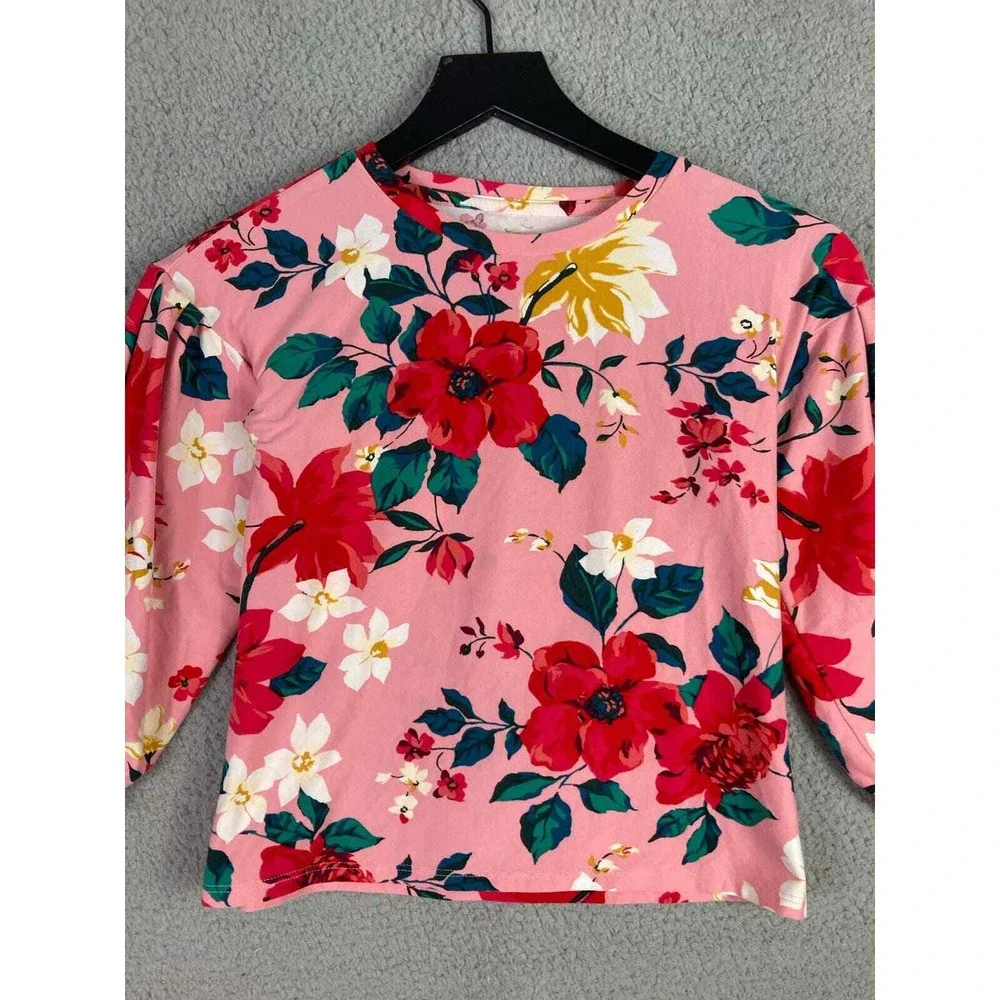 Old‎ Navy Girls Pink Floral Top Long Sleeve Shirt Size Small Casual Fashion Cute
